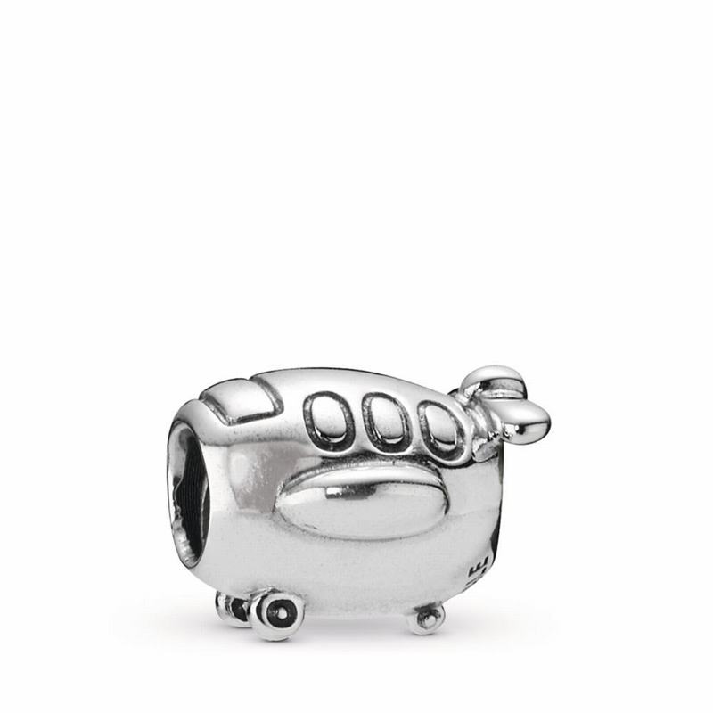 Pandora Airplane Charm Ireland - Sterling Silver Oxidised - 687305HSK